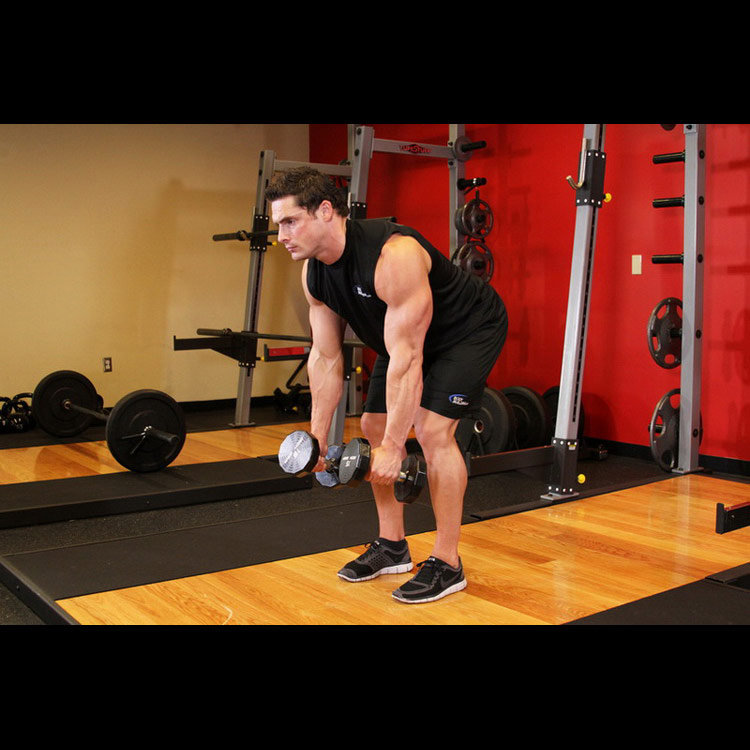 техника выполнения упражнения: Тяга гантелей в наклоне (Bent Over Two-Dumbbell Row) на фото техника выполнения упражнения: Тяга гантелей в наклоне (Bent Over Two-Dumbbell Row) на фото