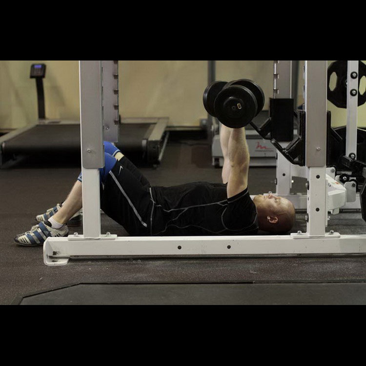 техника выполнения упражнения: Жим гантелей лежа на полу (Dumbbell Floor Press) на фото техника выполнения упражнения: Жим гантелей лежа на полу (Dumbbell Floor Press) на фото