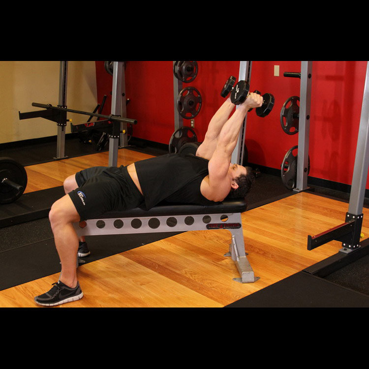 техника выполнения упражнения: Французский жим лежа с гантелями (Lying Dumbbell Tricep Extension) на фото техника выполнения упражнения: Французский жим лежа с гантелями (Lying Dumbbell Tricep Extension) на фото