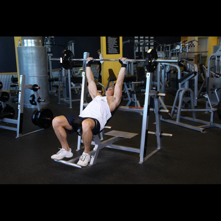техника выполнения упражнения: Жим плечами на наклонной скамье (Barbell Incline Shoulder Raise) на фото техника выполнения упражнения: Жим плечами на наклонной скамье (Barbell Incline Shoulder Raise) на фото