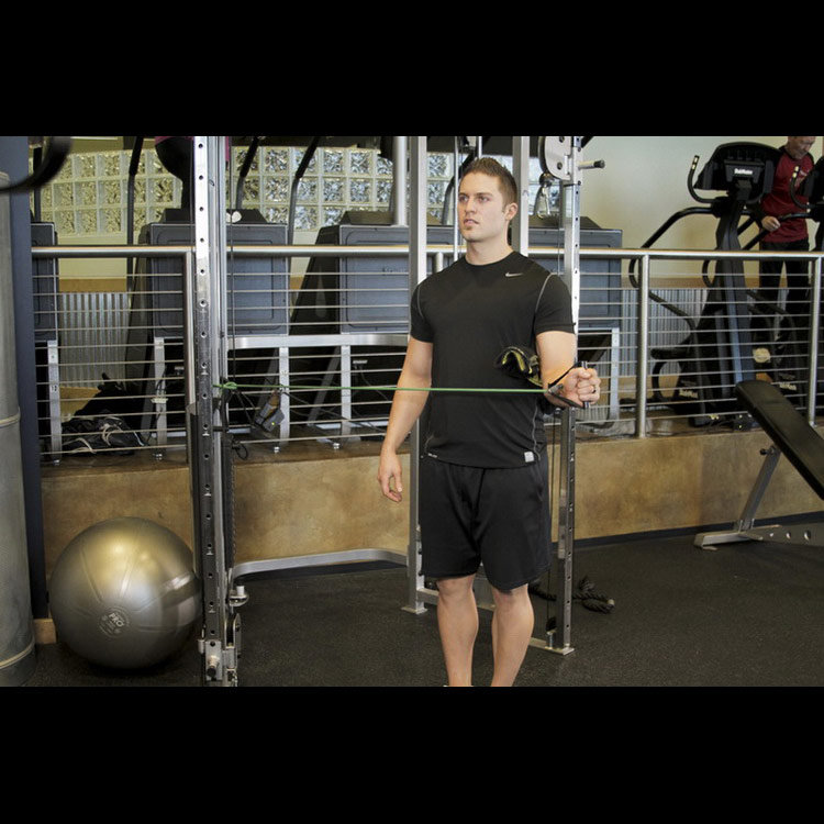 техника выполнения упражнения: Внешнее вращение руки с резиновой лентой (External Rotation with Band) на фото техника выполнения упражнения: Внешнее вращение руки с резиновой лентой (External Rotation with Band) на фото